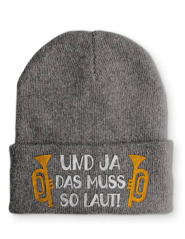 Und ja das muss so laut! Statement Beanie Mütze mit Spruch - tshirtladen - Mütze