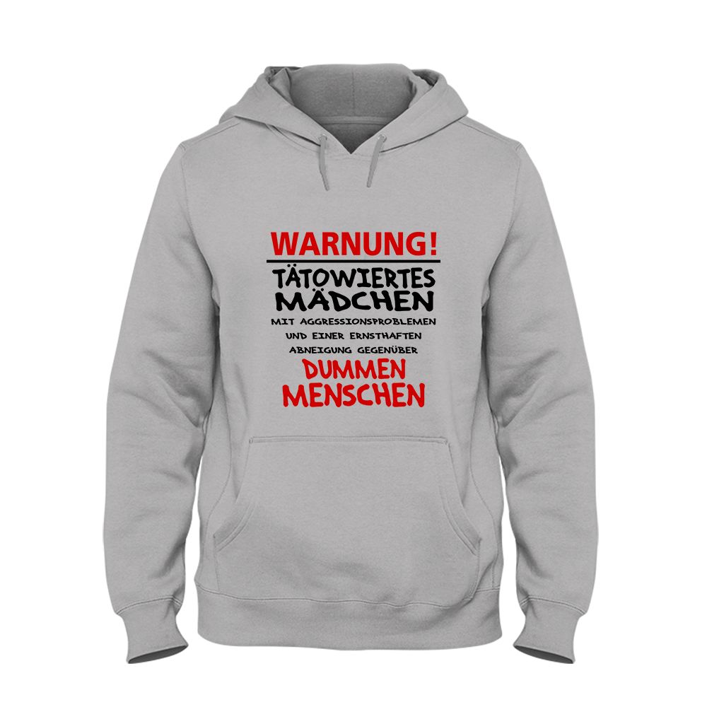 Hoodie Unisex Warnung! Tätowiertes Mädchen