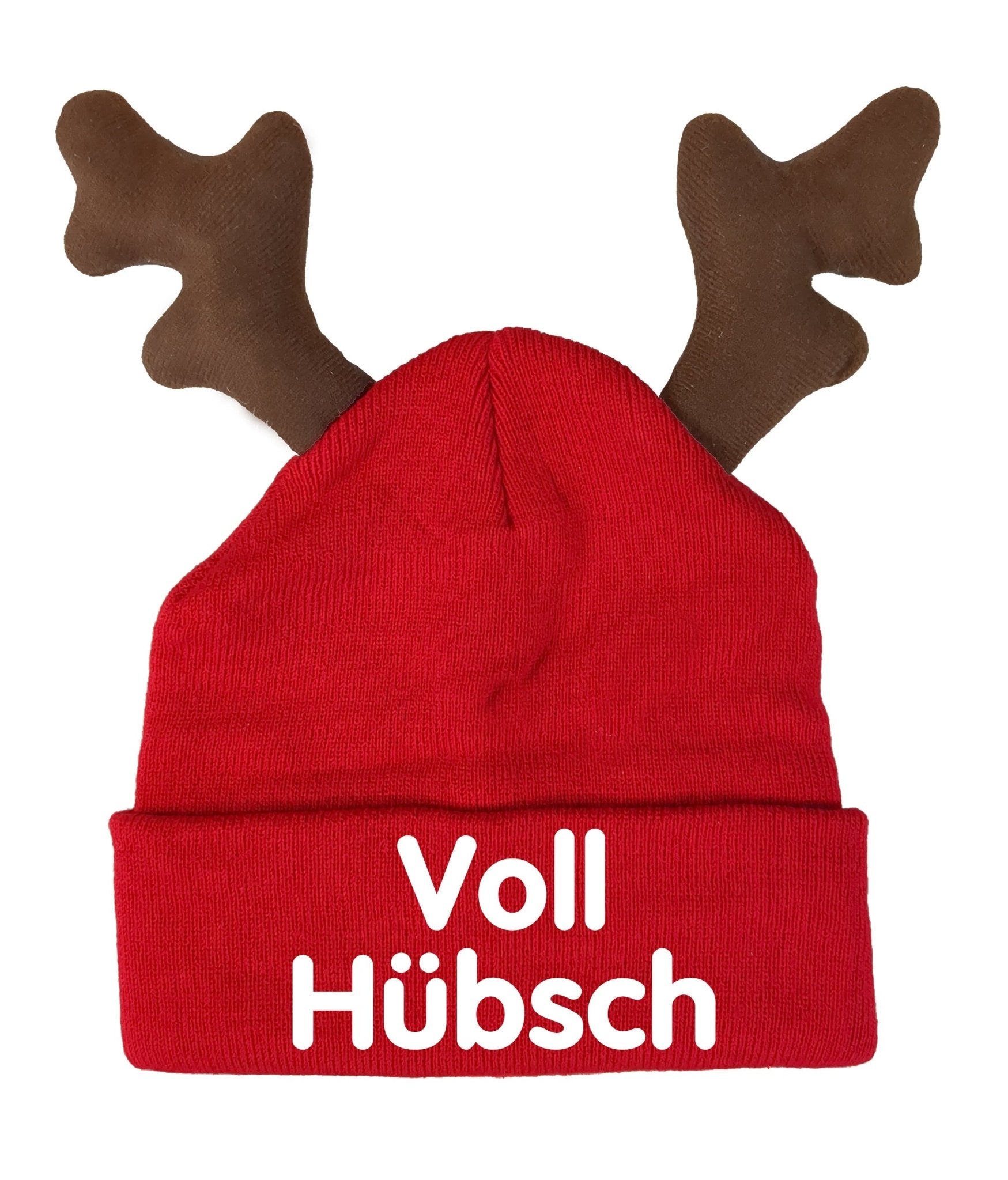 Voll Hübsch Elch Mütze Rentier Statement Beanie mit Spruch - tshirtladen - Mütze