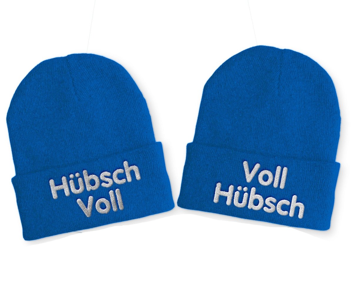 Voll Hübsch | Hübsch Voll Duo Statement Beanie Mütze mit Spruch - Schwarzer - Kaffee