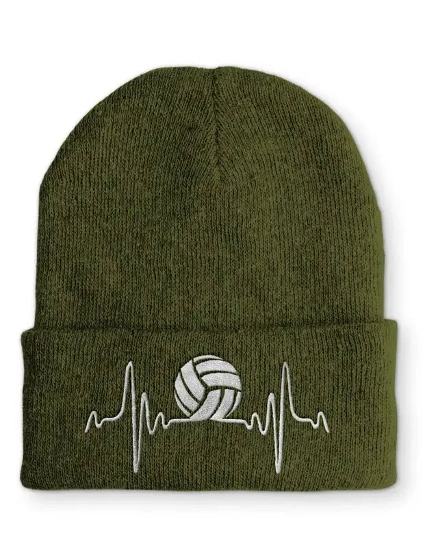 Volleyball Herzschlag Statement Beanie Mütze mit Spruch - tshirtladen - Mütze