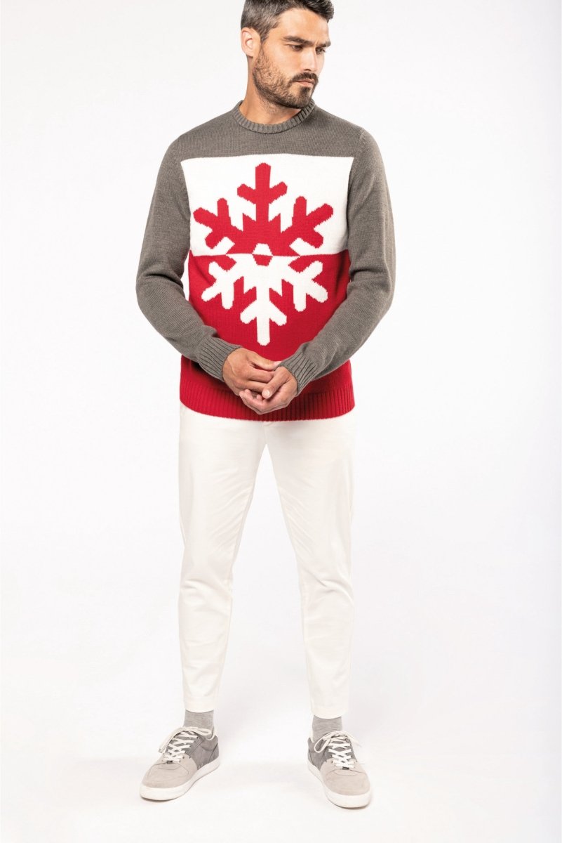 Weihnachtspulli mit Schneeflocke rot Unisex Weihnachtspullover WEIHNACHTEN - Schwarzer - Kaffee