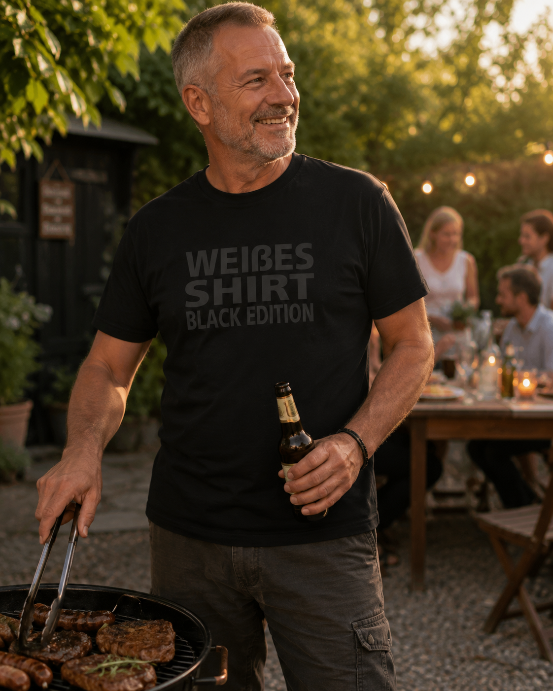 Herren T-Shirt Weißes Shirt Black Edition