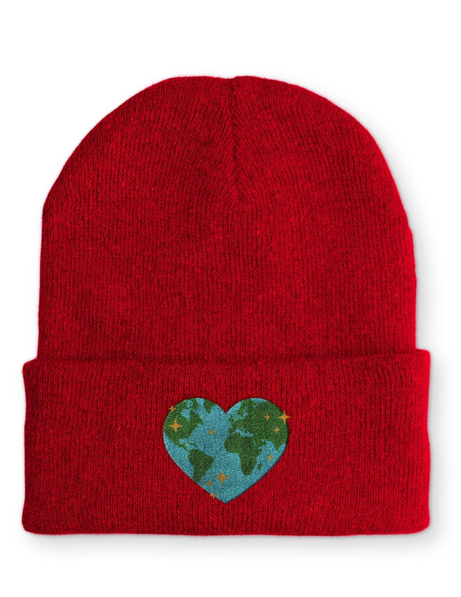 Worldmap Heart Beanie Mütze mit Spruch - tshirtladen - Mütze
