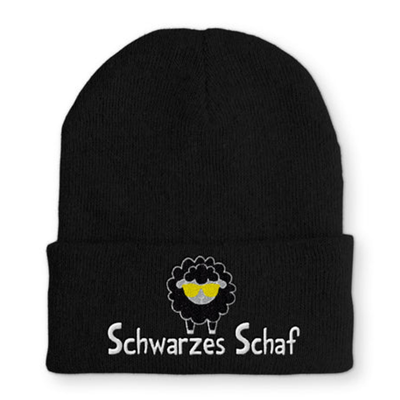 Schwarzes Schaf Wintermütze perfekt für die kalte Jahreszeit