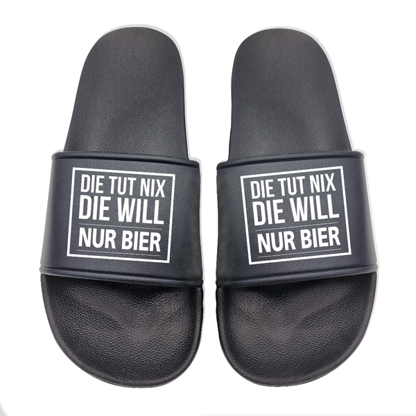 Badeschuhe Die tut nix die will nur Bier