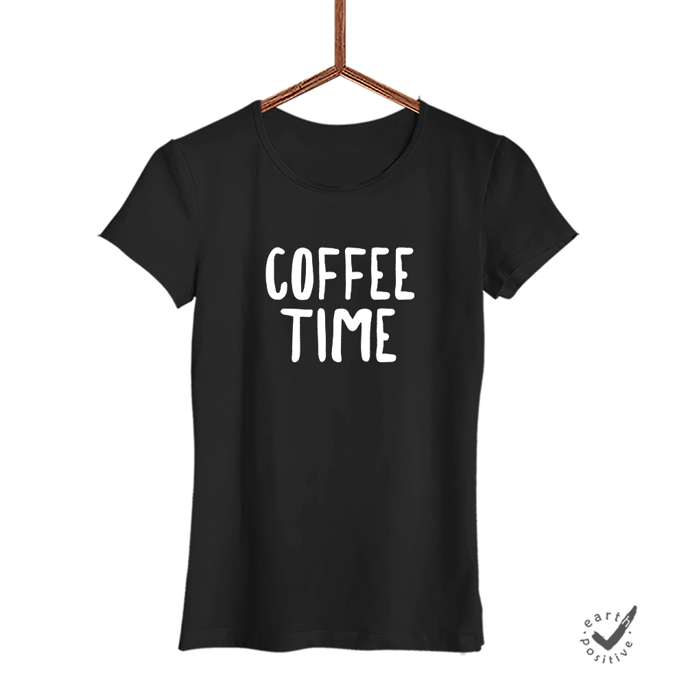 Damen-shirt-schwarz- Coffee time-min