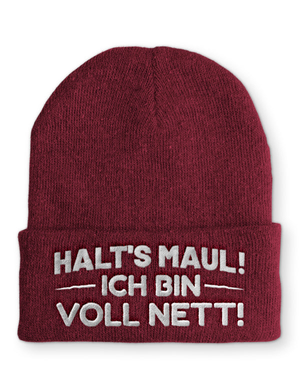 Halt´s Maul! Ich bin voll Nett! Wintermütze perfekt für die kalte Jahreszeit