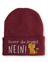 Bevor du fragst... NEIN Katze Wintermütze perfekt für die kalte Jahreszeit