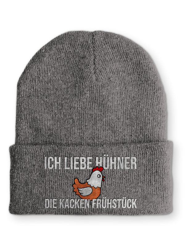 Ich liebe Hühner die kacken Frühstück Wintermütze perfekt für die kalte Jahreszeit