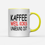 Tasse Kaffee weil Koks ungesund ist