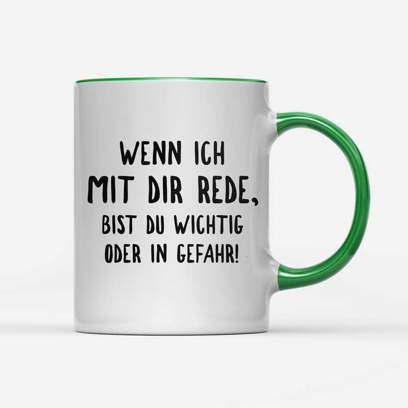 Tasse Wichtig oder in Gefahr