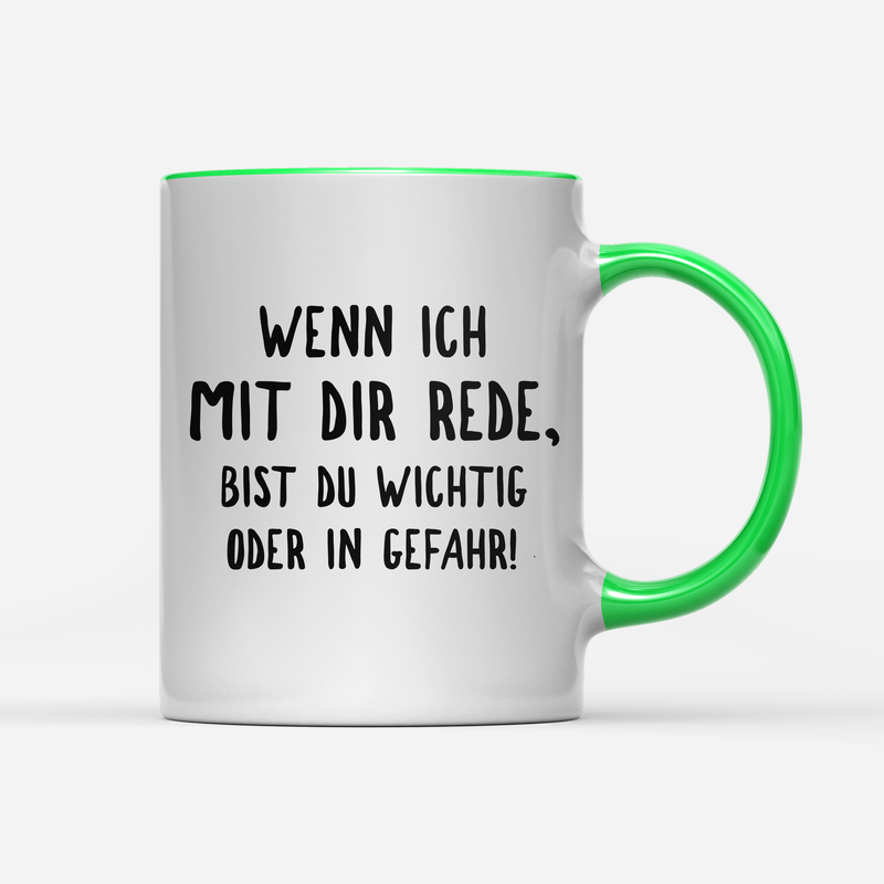Tasse Wichtig oder in Gefahr