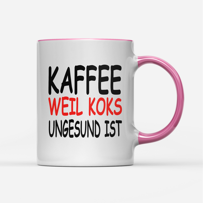 Tasse Kaffee weil Koks ungesund ist