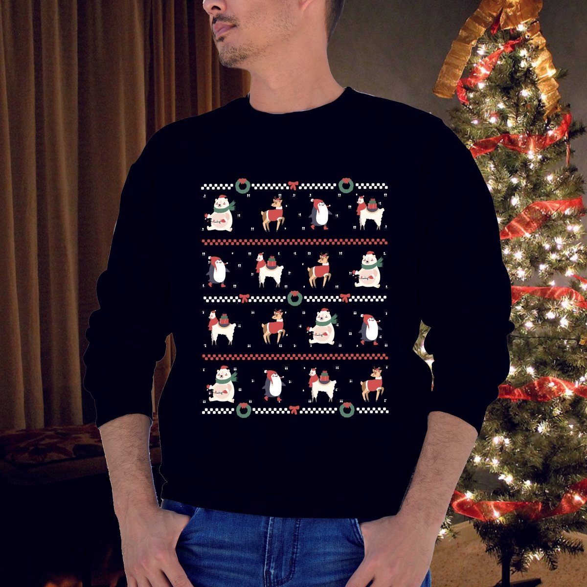 ANIMALS WEIHNACHTSSWEATSHIRT WEIHNACHTEN - Schwarzer - Kaffee