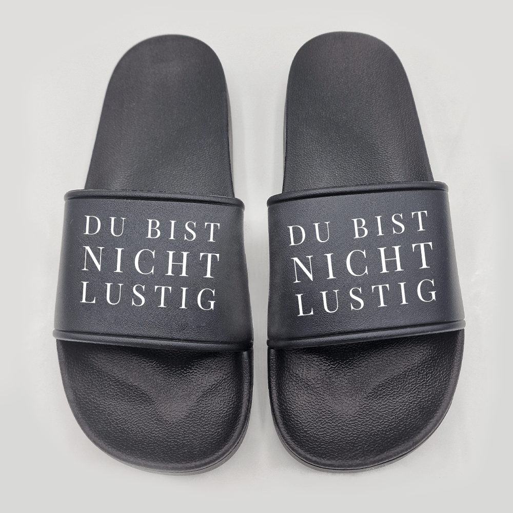 Badeschuhe Du bist nicht lustig - Schwarzer - Kaffee