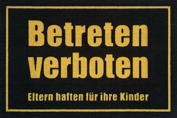 Betreten verboten - Schwarz Fußmatte - Schwarzer - Kaffee