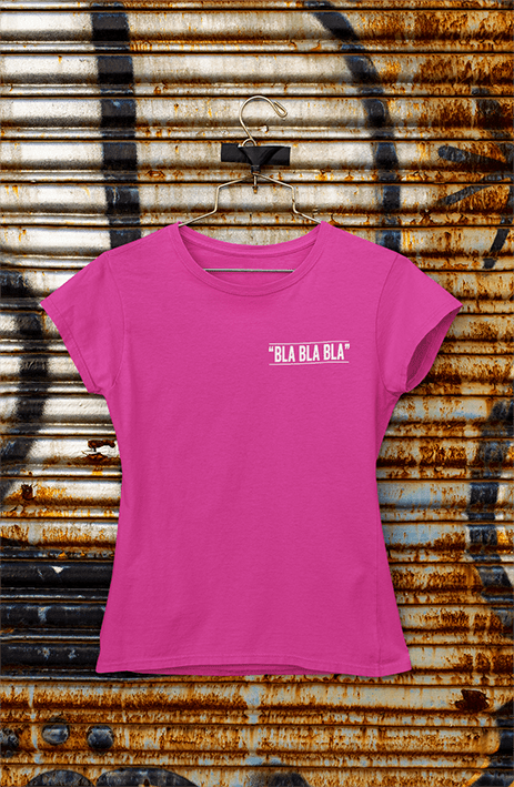 Damen T-Shirt Bla Bla Bla Pocket Edition - Schwarzer - Kaffee