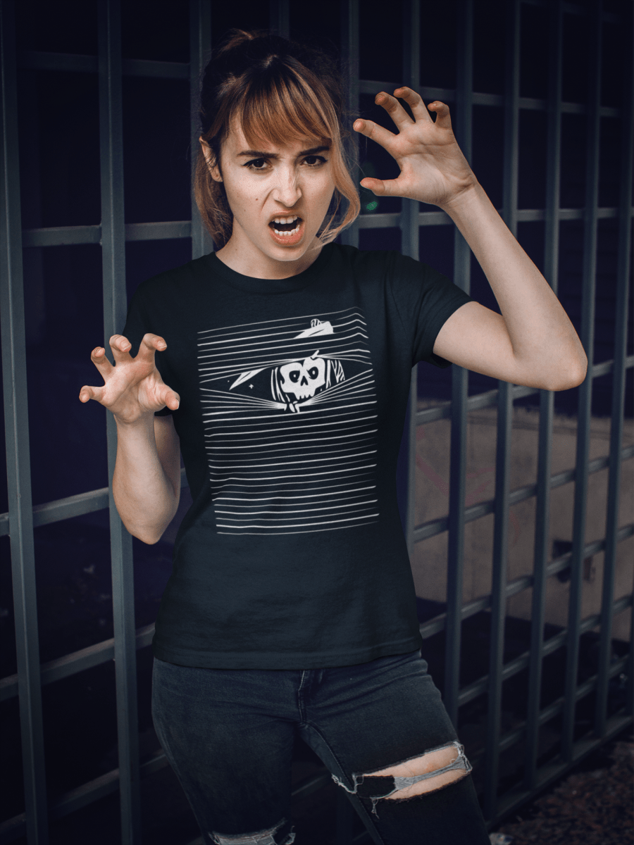 Damen T-Shirt Halloween the dead is watching - Schwarzer - Kaffee