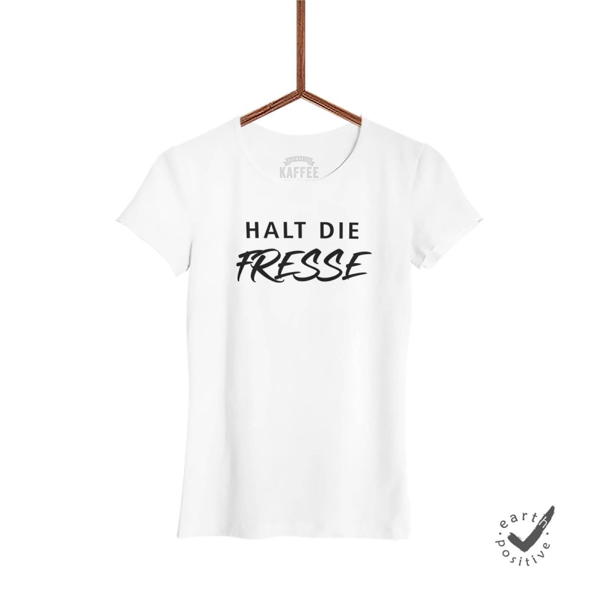 Damen T-Shirt Halt die Fresse - Schwarzer - Kaffee