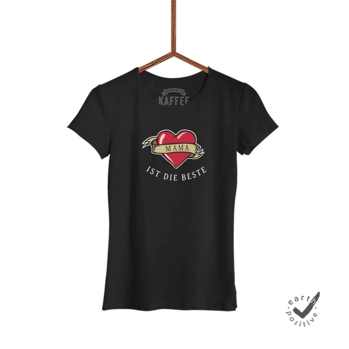 Damen T-Shirt Mama ist die Beste - Schwarzer - Kaffee