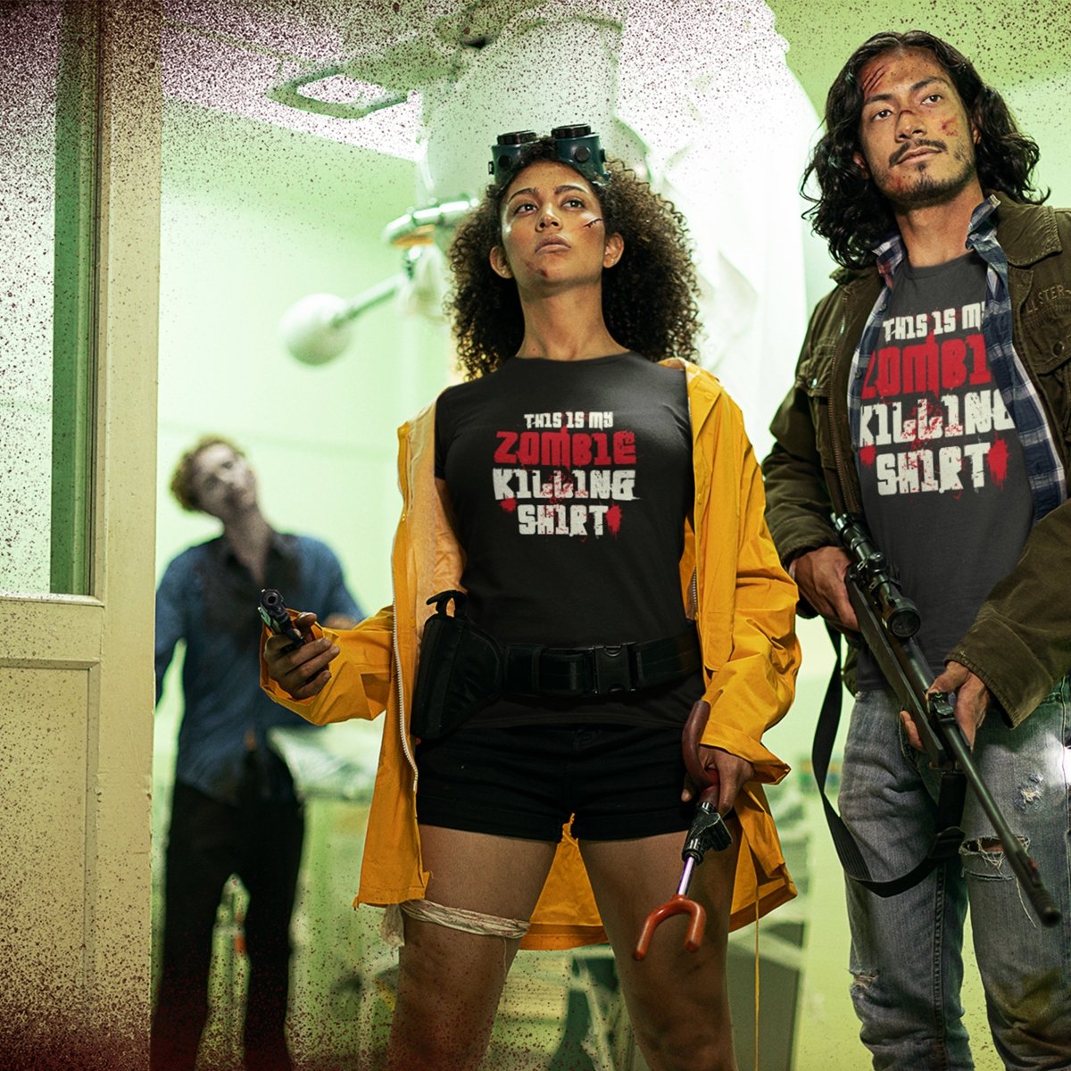 Damen T-Shirt This is my Zombie killing Shirt - Schwarzer - Kaffee