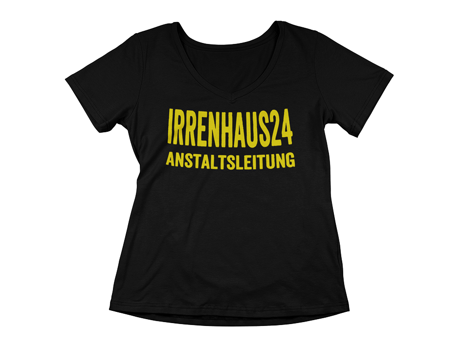 Damen V - T-Shirt Irrenhaus24 Letsgetgold - Schwarzer - Kaffee