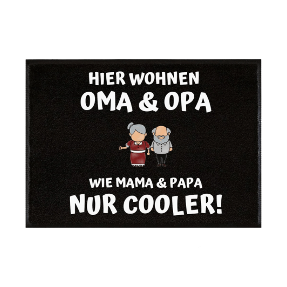 Fussmatte Oma & Opa - Schwarzer - Kaffee