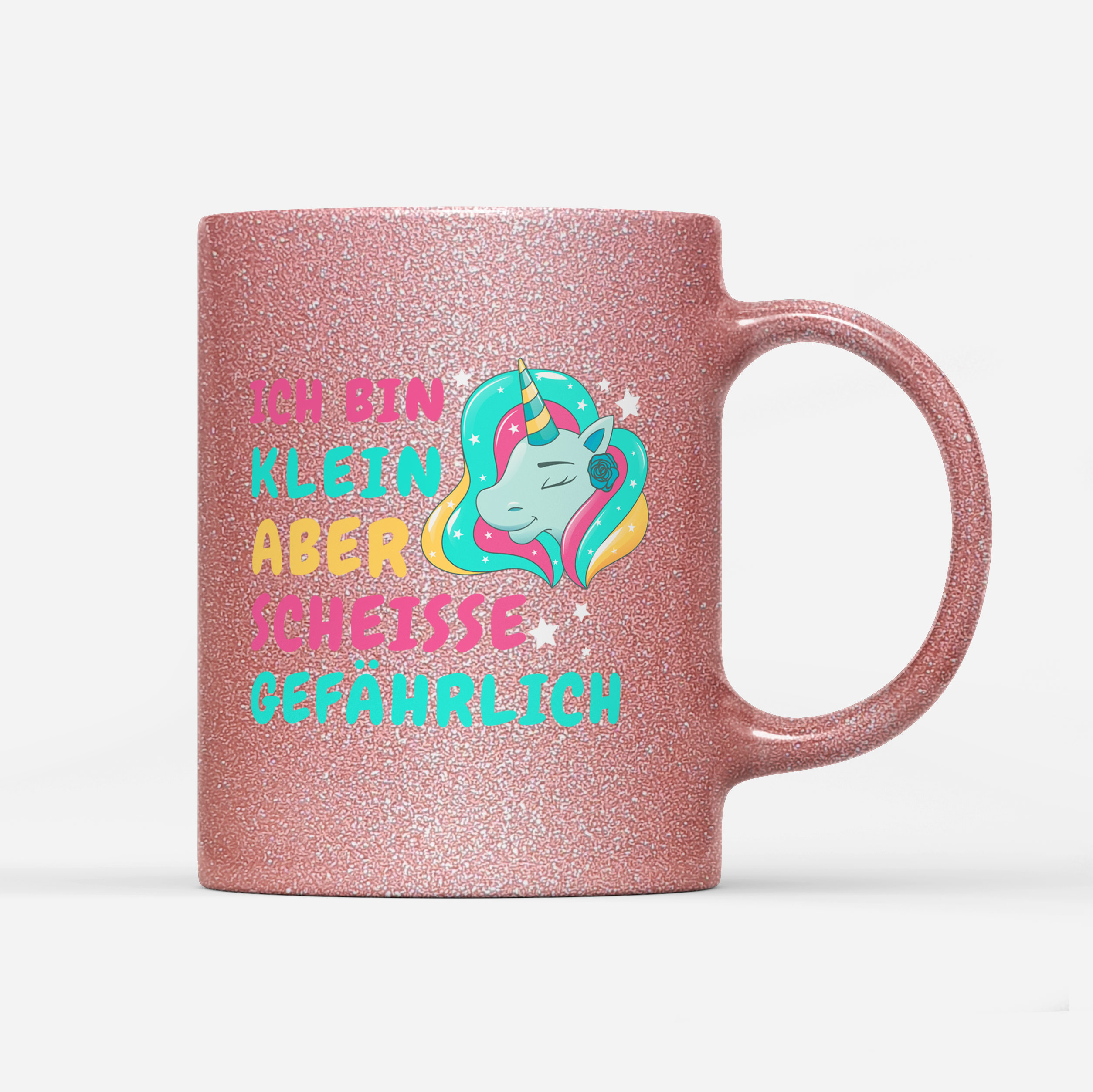 Tasse Glitzer Edition Ich bin klein aber Scheisse gefährlich