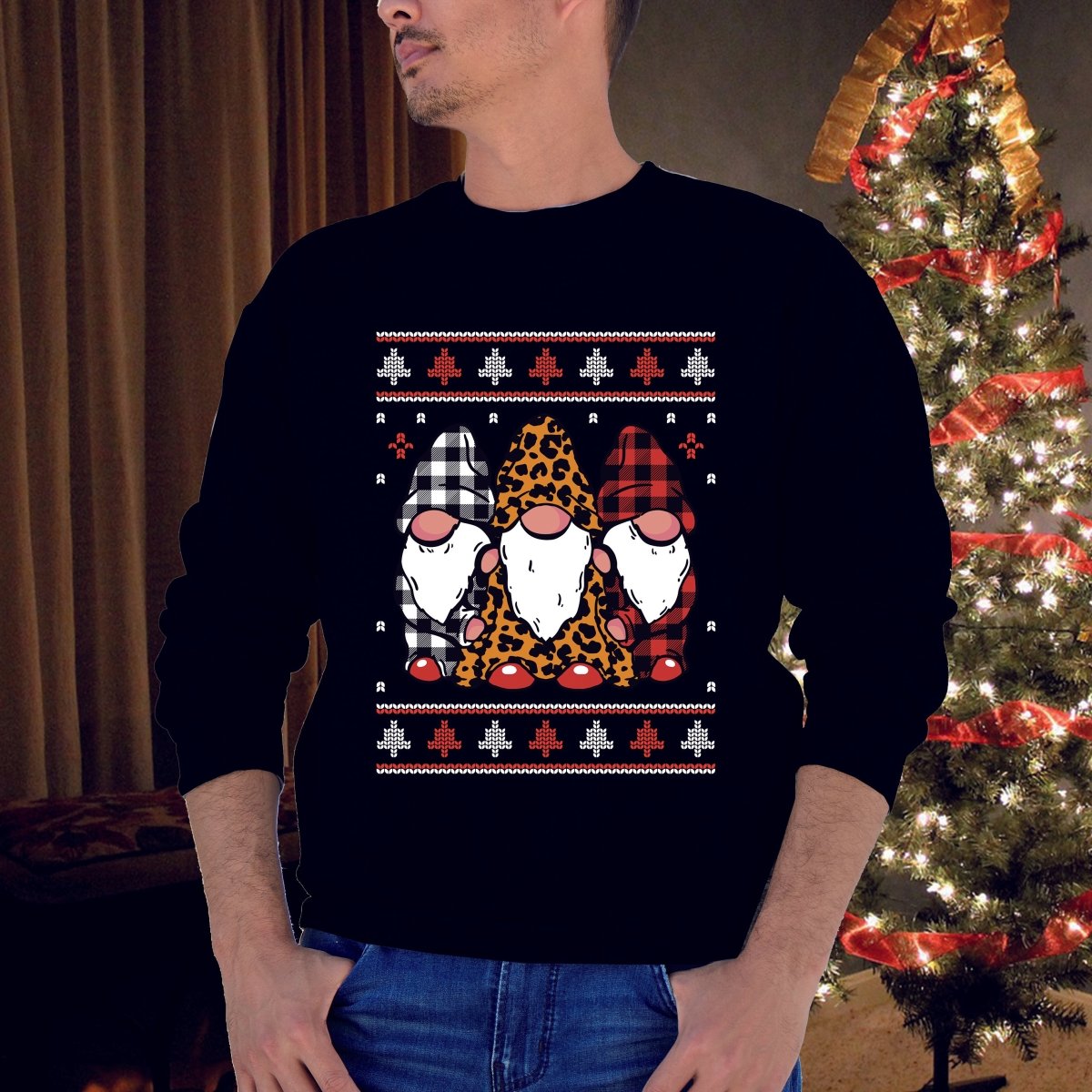 GNOMIES CHRISTMAS WEIHNACHTSSWEATSHIRT WEIHNACHTEN - Schwarzer - Kaffee