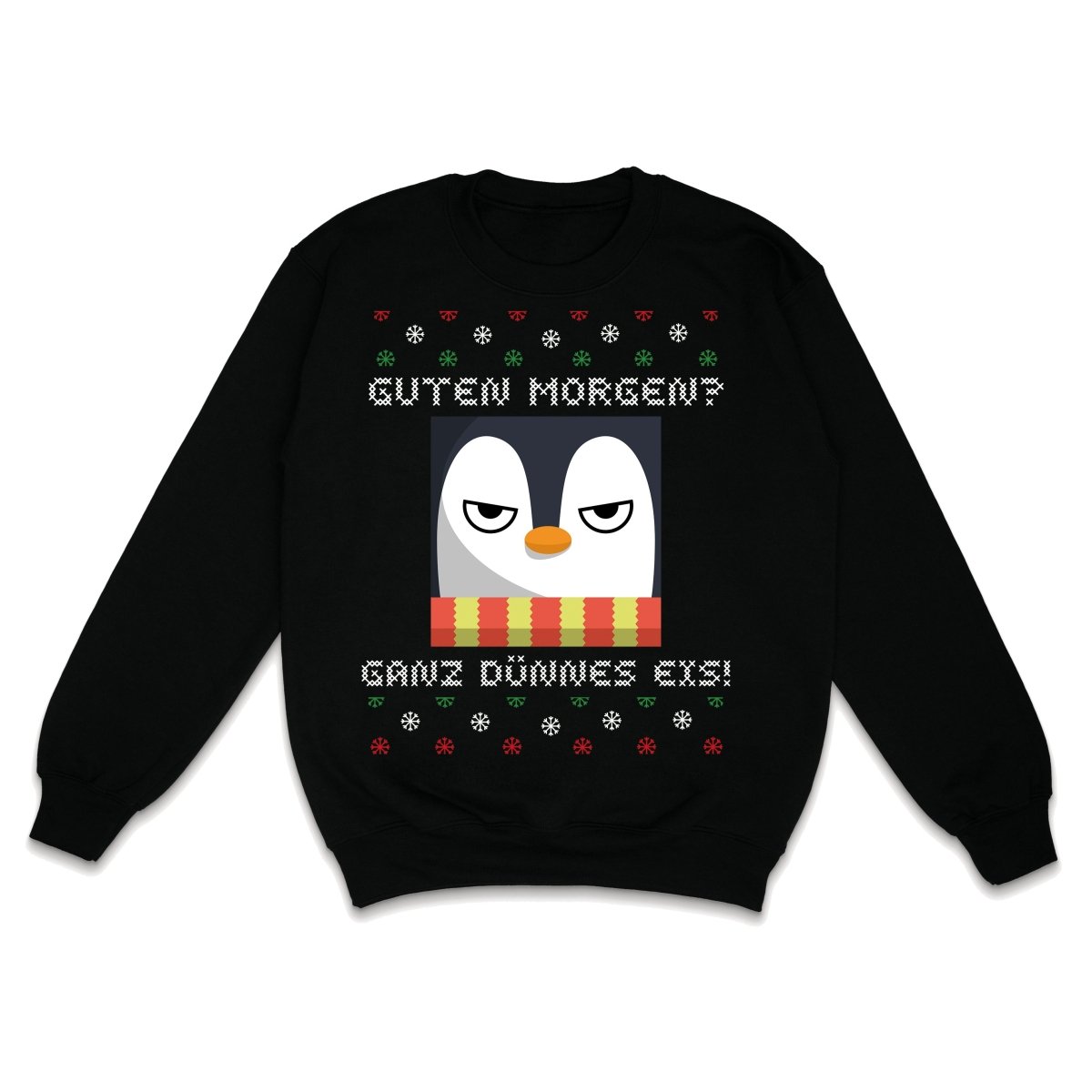 GUTEN MORGEN? GANZ DÜNNES EIS! WEIHNACHTSSWEATSHIRT UGLY SWEATER WEIHNACHTEN - Schwarzer - Kaffee
