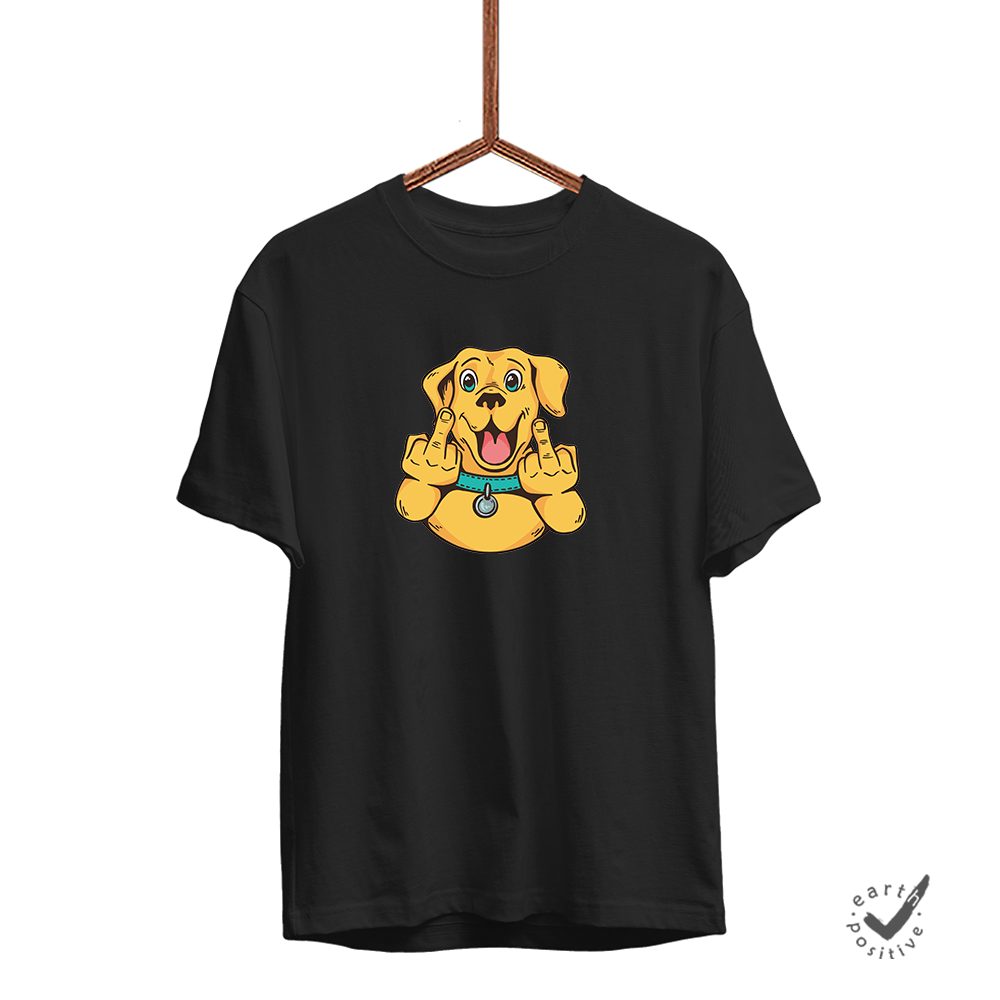 Herren T-Shirt Happy Dog - Schwarzer - Kaffee