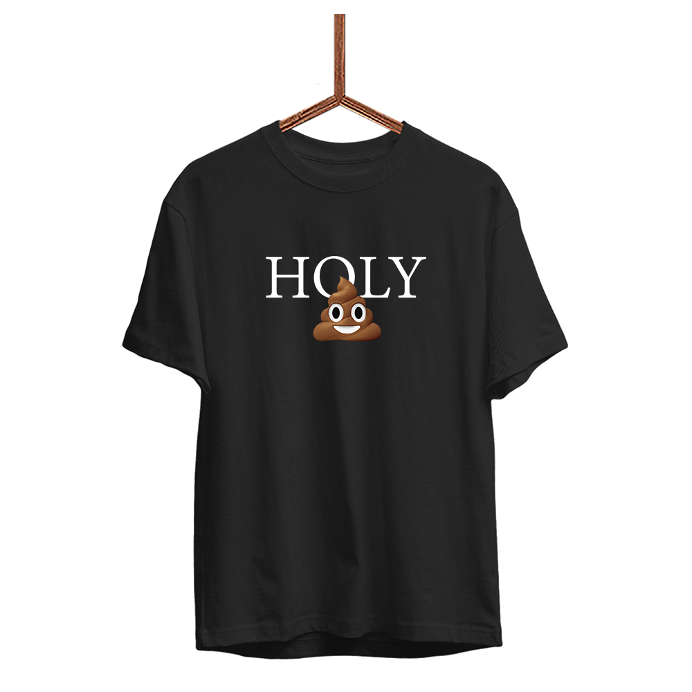 Herren T-Shirt Holy Shit - Schwarzer - Kaffee