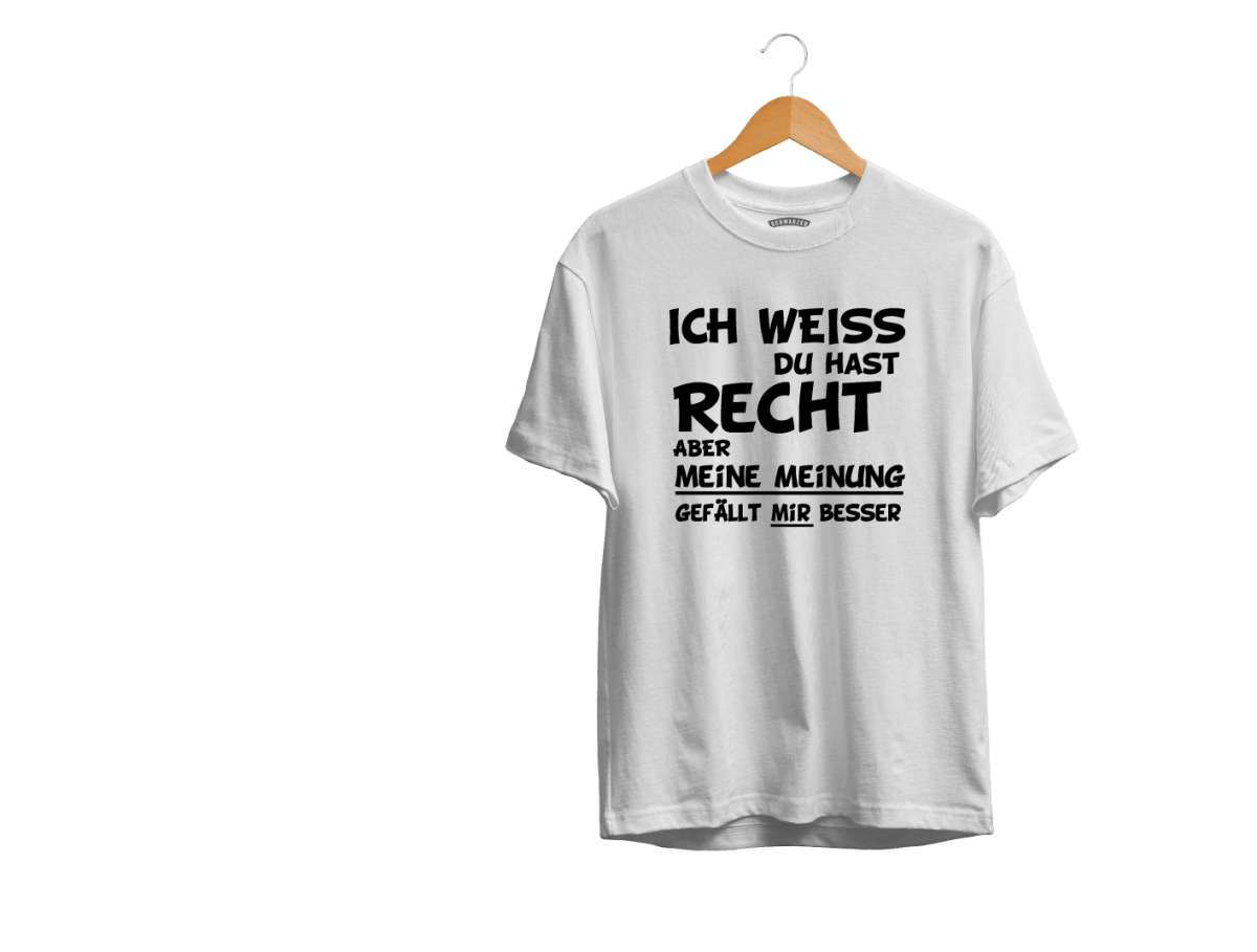 Herren T-Shirt Ich weiss du hast Recht - Schwarzer - Kaffee