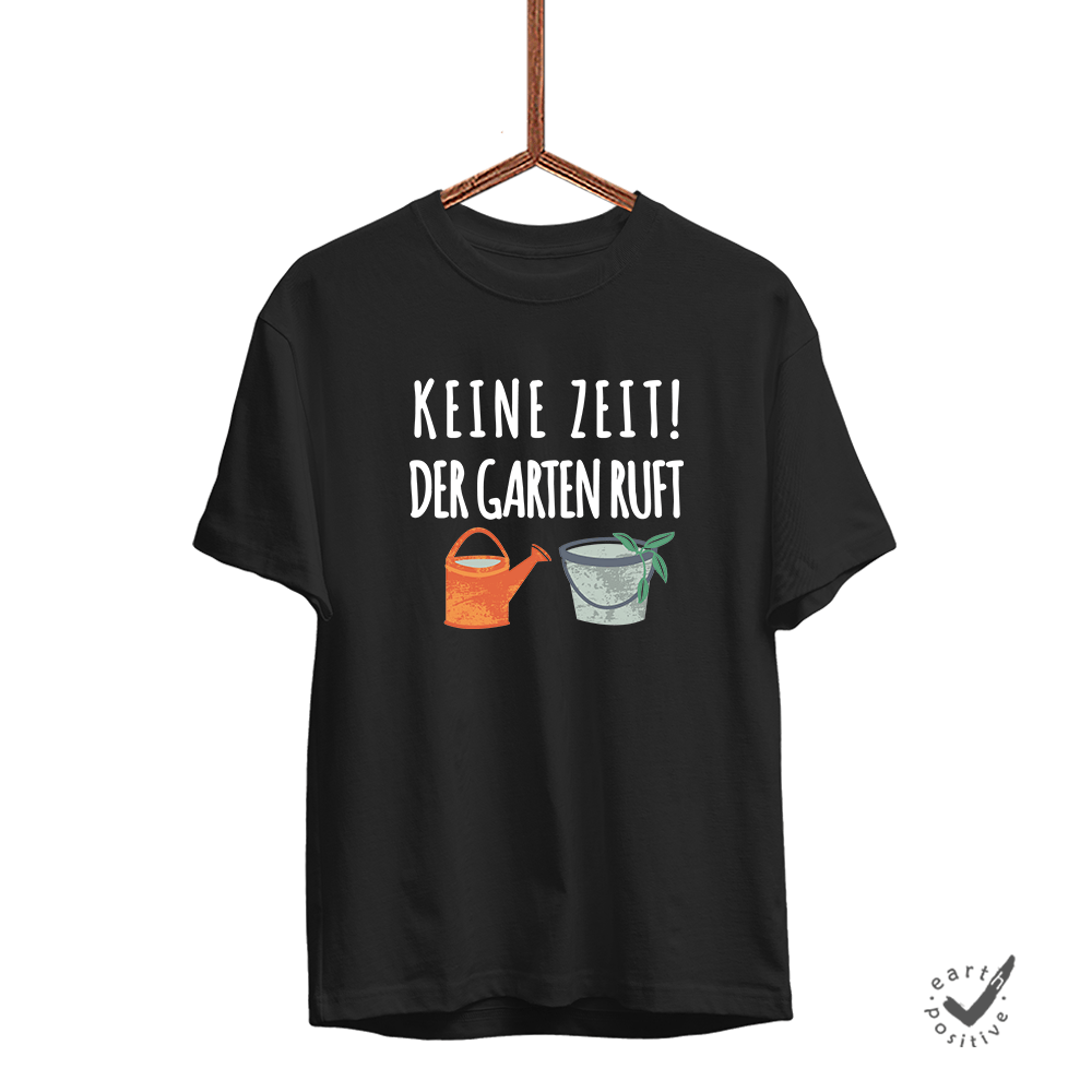 Herren T-Shirt Keine Zeit der Garten ruft - Schwarzer - Kaffee