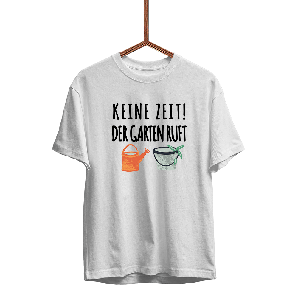 Herren T-Shirt Keine Zeit der Garten ruft - Schwarzer - Kaffee