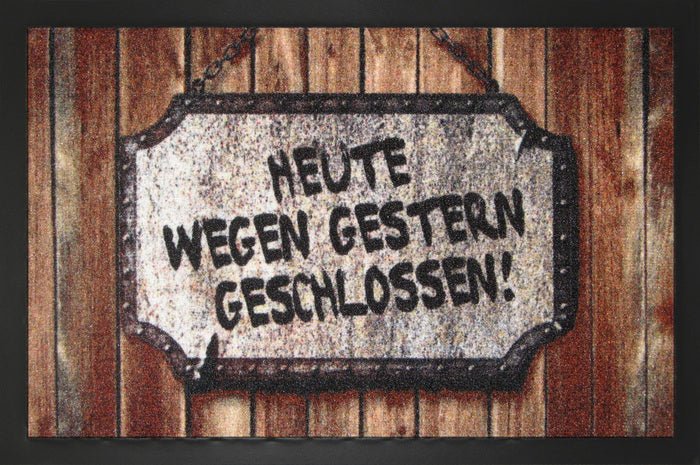 Heute wegen gestern geschlossen Fußmatte - Schwarzer - Kaffee