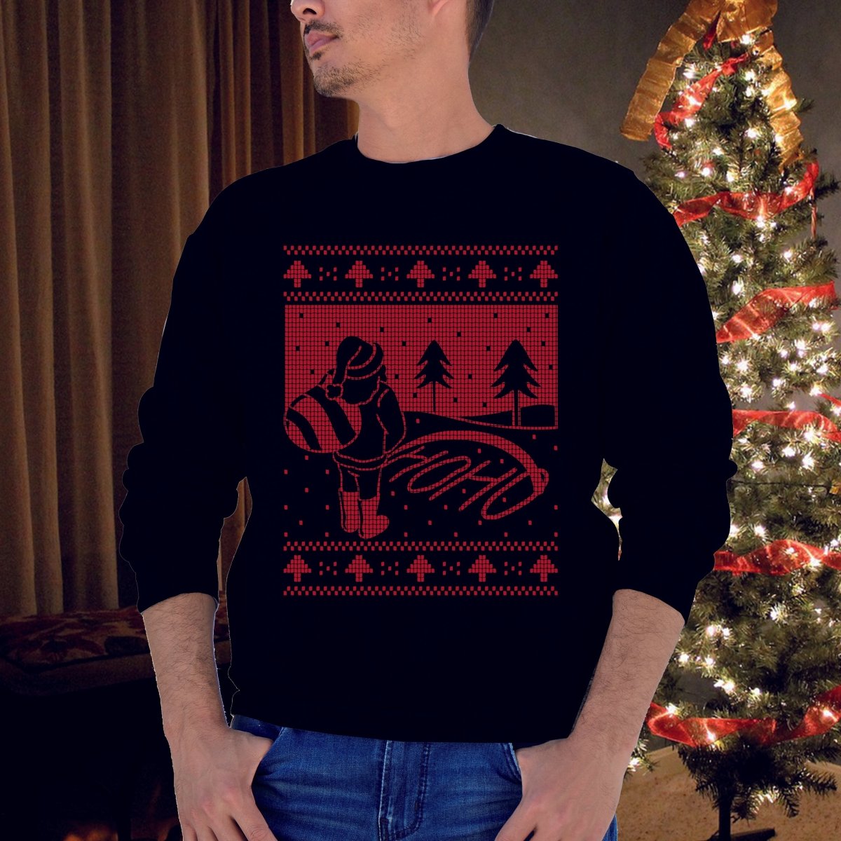 HO HO HO WEIHNACHTSSWEATSHIRT WEIHNACHTEN UGLY SWEATER - Schwarzer - Kaffee