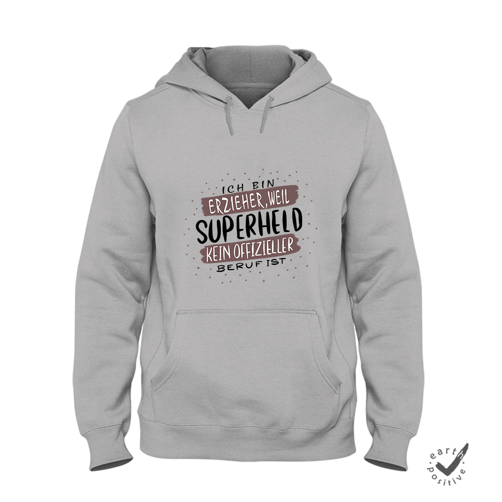 Hoodie Ich bin Erzieher weil Superheld kein offizieller Beruf ist - Schwarzer - Kaffee