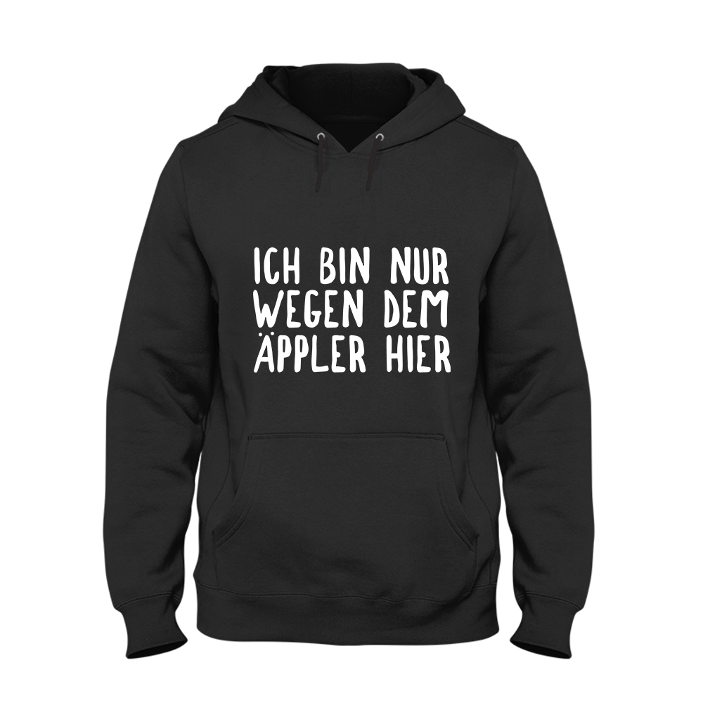 Hoodie Ich bin nur wegen dem Äppler hier - Schwarzer - Kaffee