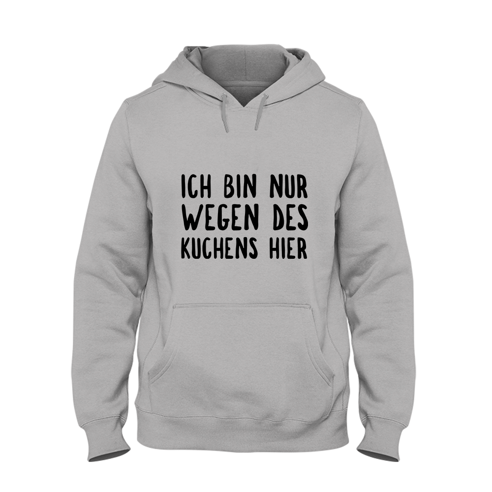 Hoodie Ich bin nur wegen des Kuchens hier - Schwarzer - Kaffee