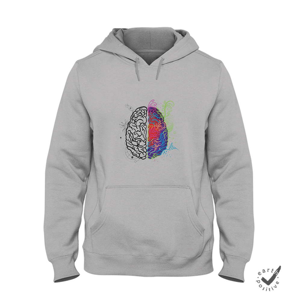 Hoodie Unisex Brain - Schwarzer - Kaffee