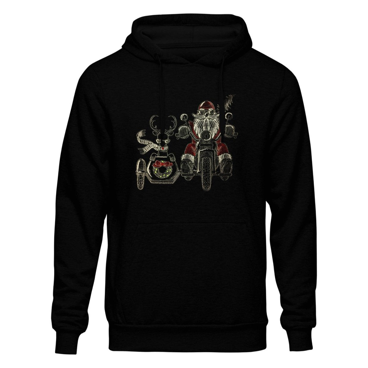 HOODIE UNISEX CHRISTMAS BIKER perfekt für WEIHNACHTEN - Schwarzer - Kaffee