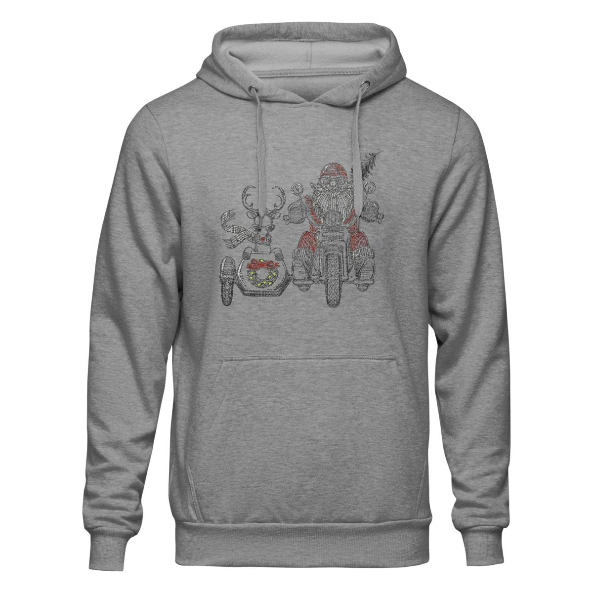 HOODIE UNISEX CHRISTMAS BIKER perfekt für WEIHNACHTEN - Schwarzer - Kaffee