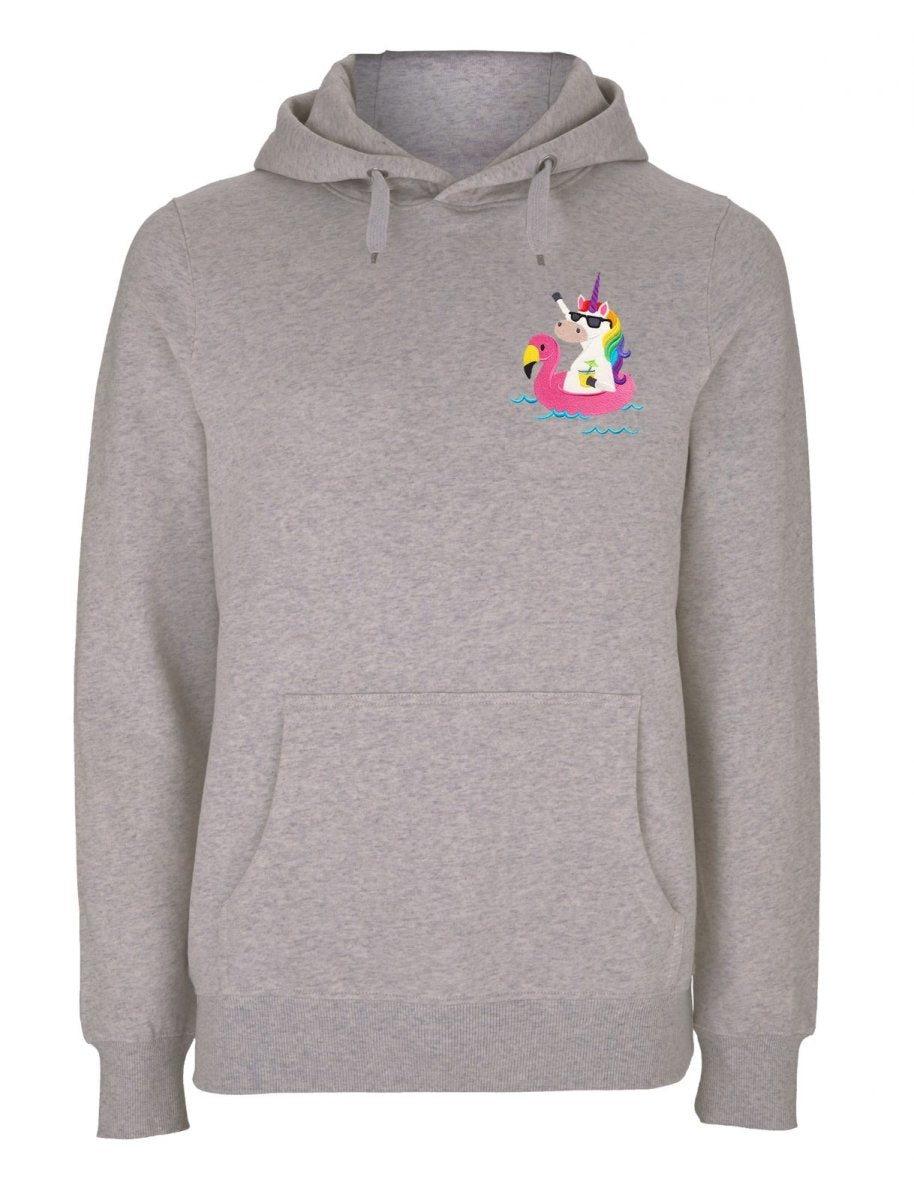 Hoodie Unisex Einhorn Flamingo Pocket Edition - Schwarzer - Kaffee