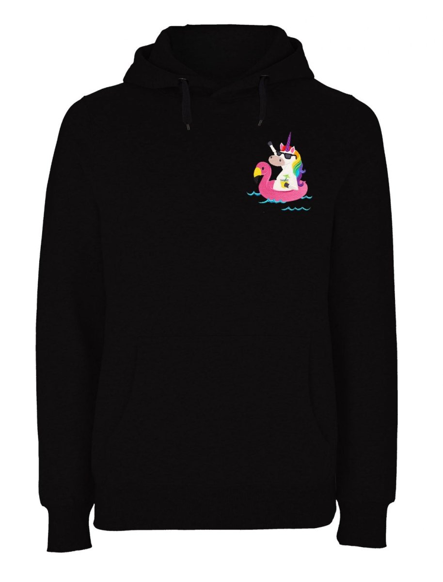 Hoodie Unisex Einhorn Flamingo Pocket Edition - Schwarzer - Kaffee