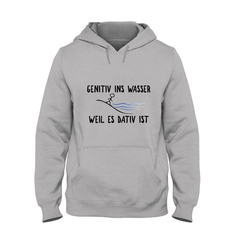 Hoodie Unisex Genitiv ins Wasser weil es Dativ ist - Schwarzer - Kaffee