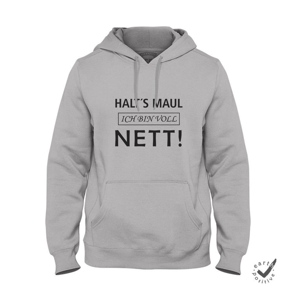 Hoodie Unisex Halts Maul ich bin voll nett - Schwarzer - Kaffee