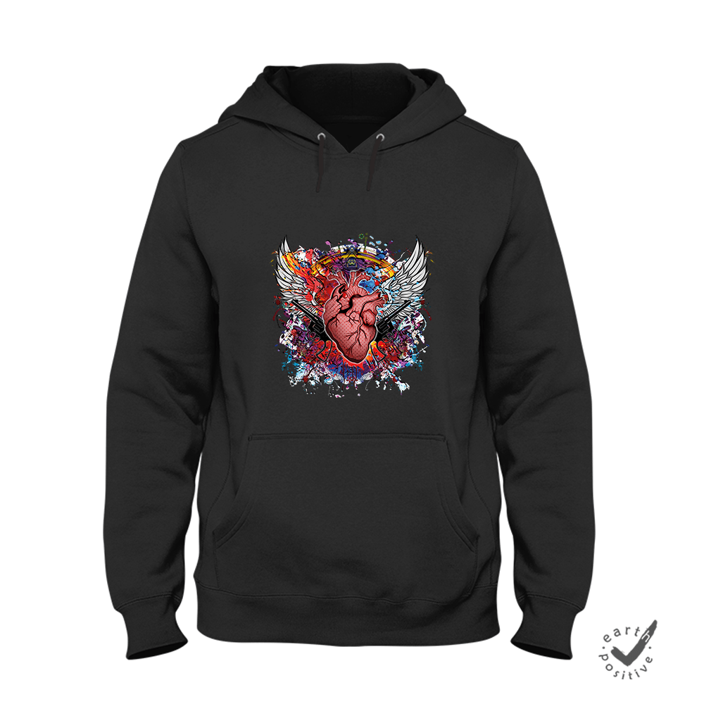 Hoodie Unisex Heart - Schwarzer - Kaffee