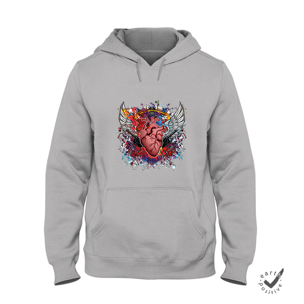 Hoodie Unisex Heart - Schwarzer - Kaffee